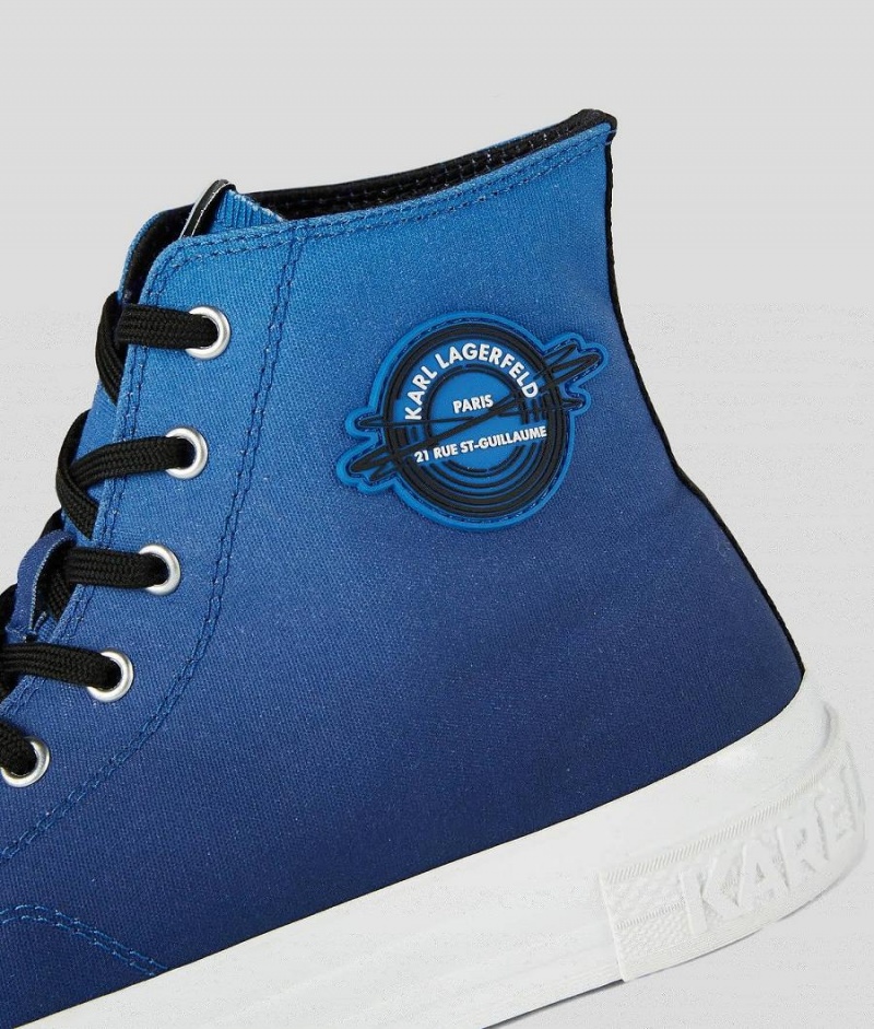 Trampki Męskie Karl Lagerfeld Kampus III Planet Logo High-Top Niebieskie | PL SO4032