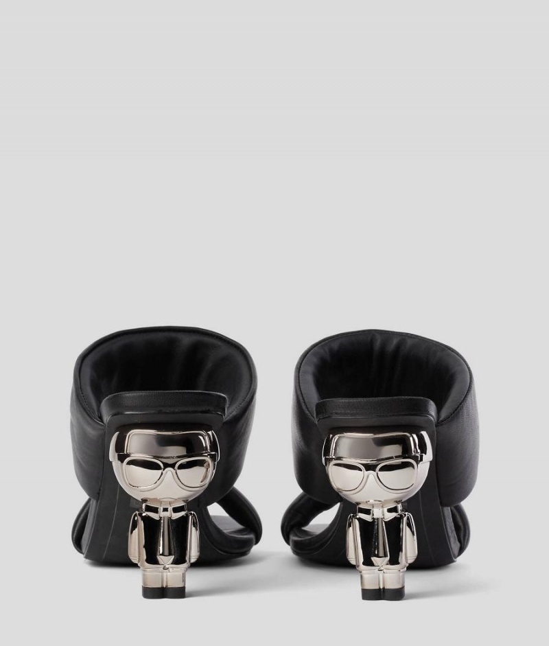 Wysokie Obcasy Damskie Karl Lagerfeld Ikon Heel 2-Paskiem Sandal Czarne | PL YU3343